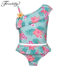 Летний детский купальник Танкини с цветочным принтом для девочек, детский купальник, Женский плавательный костюм с шортами, плавки, комплект Купальника Бикини, купальный костюм