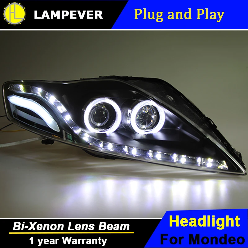 

Lampever Styling Head Lamp for Ford Mondeo LED Headlight New Mondeo 2007-2012 DRL H7 D2H Hid Option Angel Eye Bi Xenon Beam