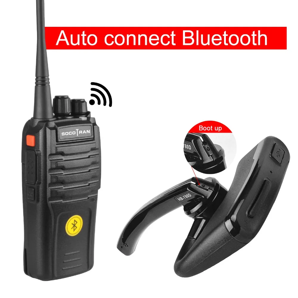 2 шт. SocoTran Bluetooth рация VOX переносной UHF 480 400 мГц двухстороннее радио Woki Toki с беспроводной Bluetooth гарнитура радио