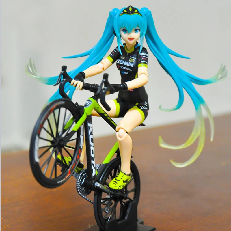 Racing Girl Hatsune Miku Bicycle Figma 10CM PVC Anime Action Figures