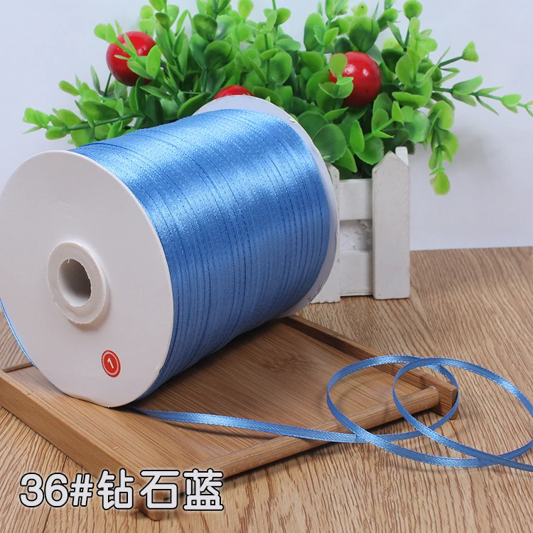 

New (10 Meters/lot) 1/8" (3mm) Blue Single Face Satin Ribbon Wedding Decoration Gift Christmas Ribbons DIY Accessories Material