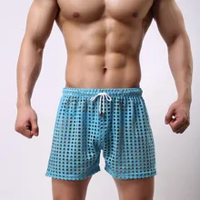 Брендовые мужские трусы боксеры шорты мужские шорты для купания Мужская домашняя одежда повседневные шорты сексуальные сетчатые полые пижамы спортивный костюм мужские шорты