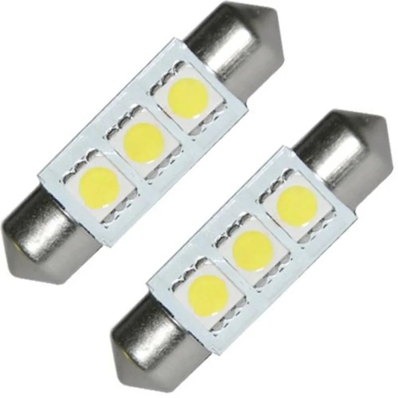 10pcs/set  36mm 5050 3 SMD LED Car Interior Festoon Dome Light Lamp Bulb White