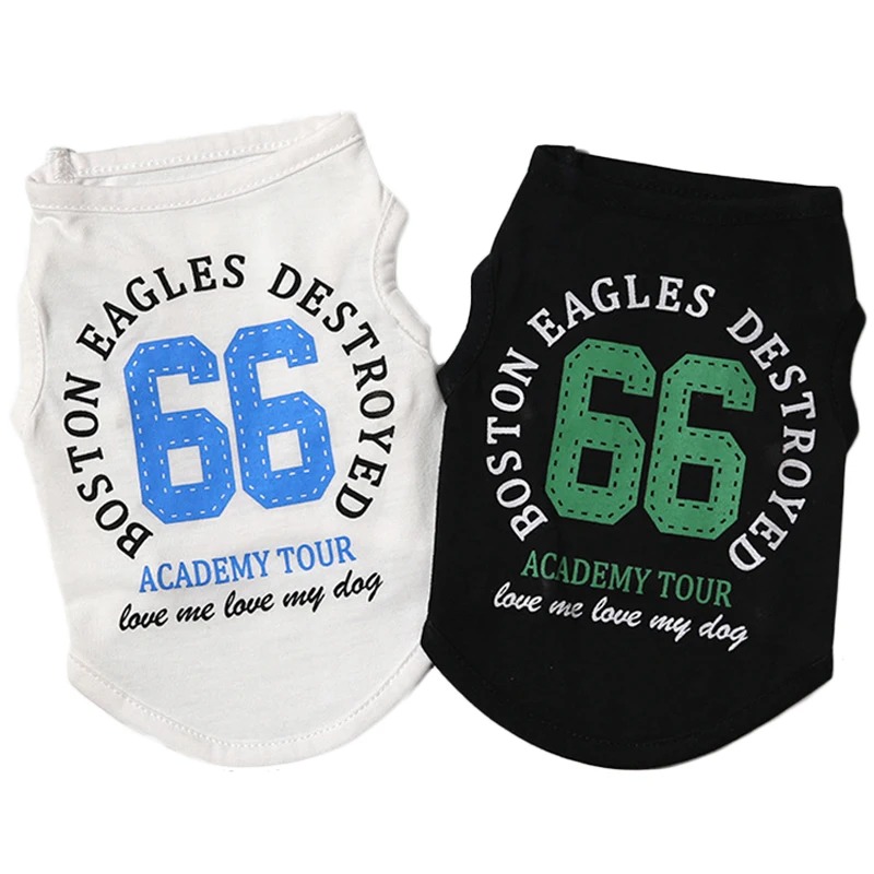 

Pet Summer Clothes for Dog for Small Dogs Costume Cat Clothing French Bulldog Letter Printing Puppy Soft Tshirt Apparel Clothes