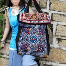 Vintage Stickerei Frauen Tasche Original Chinesische Gestickte Pompon Perlen Leinwand Umhängetasche Reise Tote Handtaschen Bolsas Femininas