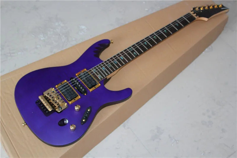 

Factory Sale HSH pickups,gold hardware 6 String purple Electric Guitar with Floyd Rose tremolo free shipping