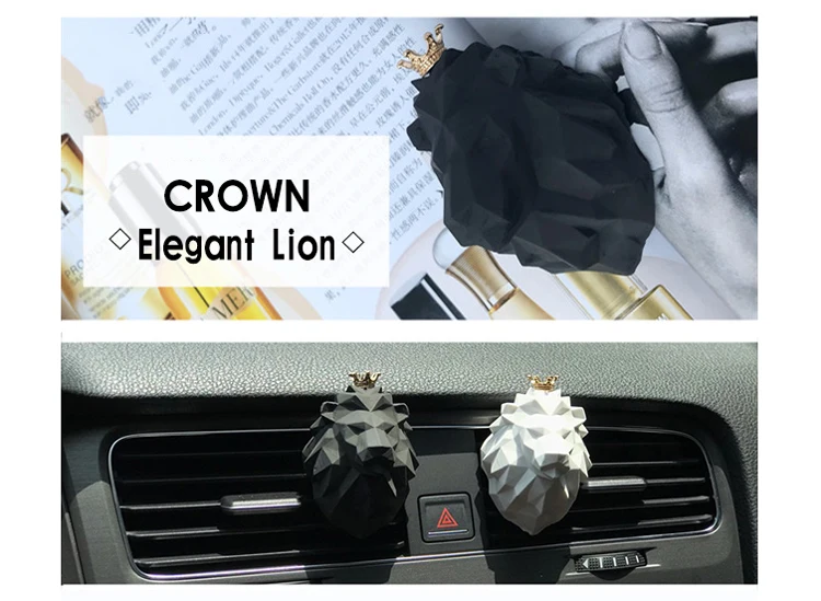 Saída de ar Carro Automático Ambientador Perfume Clipes Fragrância Cerâmica Coroa Leão Ventilação Fresco Masculino Feminino 7 Cheap Purificador de ar