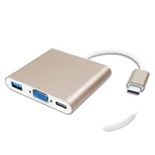 USB3.1 Тип-C VGA 1080 P Адаптер hub преобразователь с USB3.0 и USB C 3,1 PD зарядки Порты для нового MacBook/ChromeBook Pixel