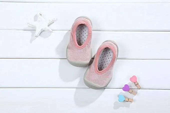 Первая прогулочная обувь для малышей, носки-тапочки с закрытым носком на резиновой подошве, mr001
