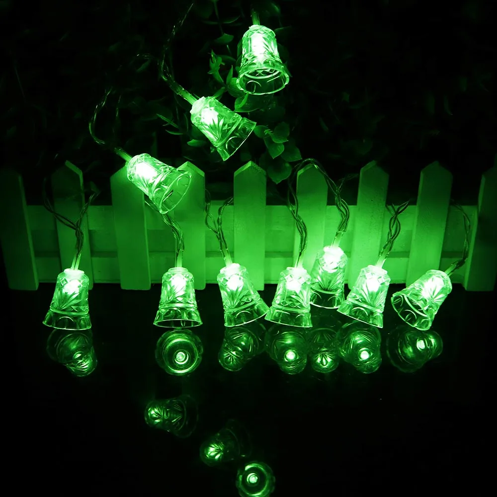 1 м 2 м светодиодный декоративный светильник-гирлянда в форме колокольчика для рождественских праздников, светильник s, уличное украшение для свадьбы, праздника, HQ - Испускаемый цвет: Зеленый