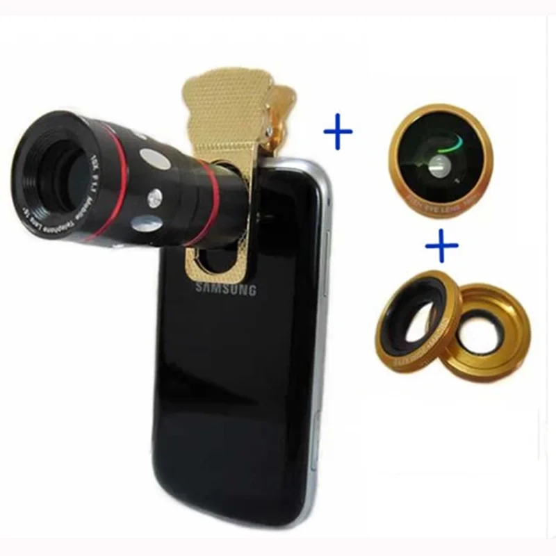 Универсальный HD 4 в 1 10X телефото телескоп + 0.65X Широкоугольный Ангел 15X