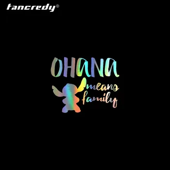

Tancredy Car StickersOHANA Means Family car Decoration 18cm*14.5cm Door Body Window Vinyl Stickers