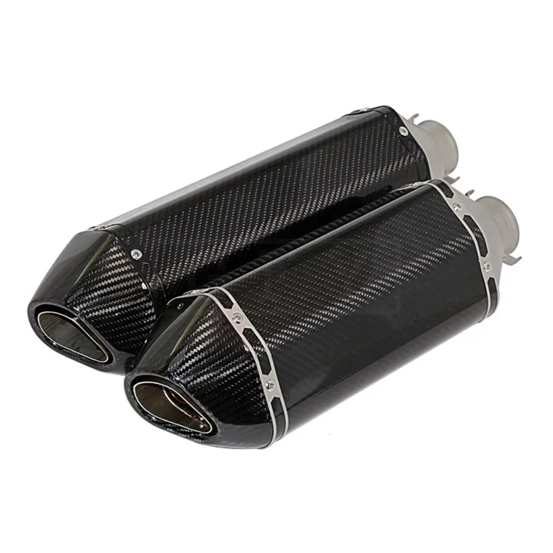 

Universal 51MM Motorcycle Carbon Fiber Silencer Exhaust Pipe Muffler With Stickers For ATV Z750 CB400 R6 MT07 Escape Slip-on