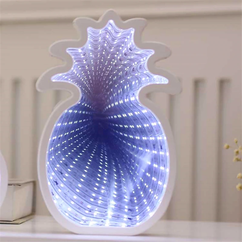 3D Marquee LED Tunnel Lamps Novelty Illusion Star Cloud Pineapple Heart Bell Night Lights Creative Gift Decor Lamp For Wall Desk (2)
