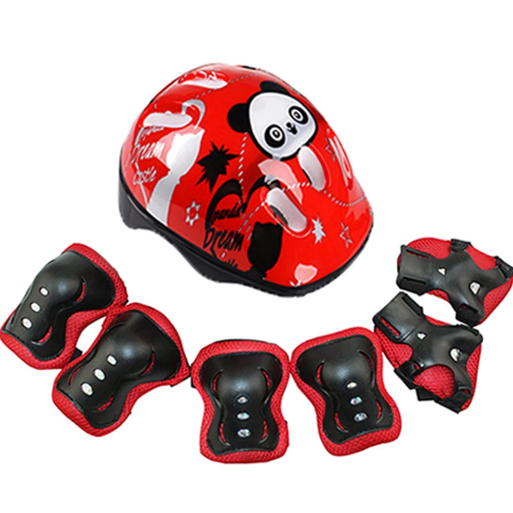 

7Pcs/set Kids Skating Helmet Guard Elbow Knee Wrist Pads Children Skating Helmet Protection Safety Guard Skating Pad