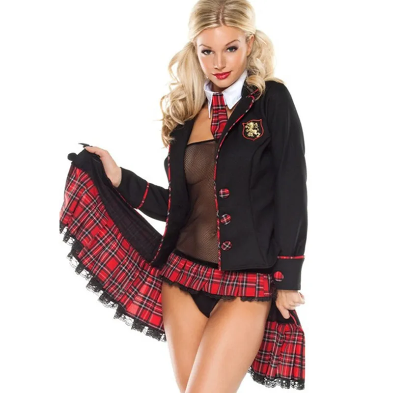 27.9US $ |ST001 night club school girl sexy costume 5 pc exotic student sui...