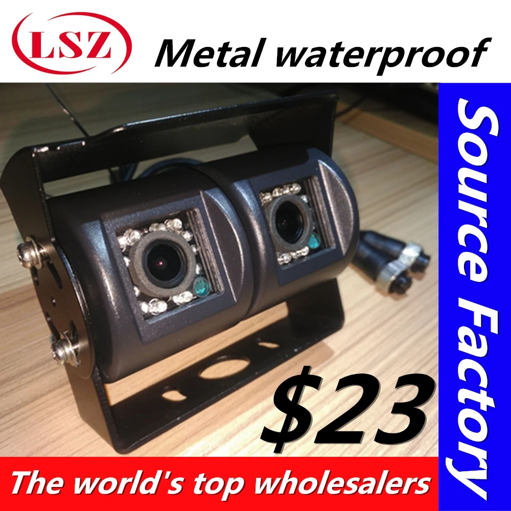 

Spot wholesale double lens front and rear view square waterproof probe metal shell HD pixel car surveillance camera source facto