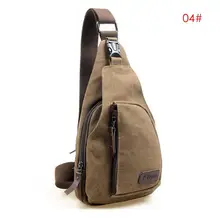  2018 Brand New Men Vintage Canvas Leather Satchel Shoulder Sling Chest Pack Bag 