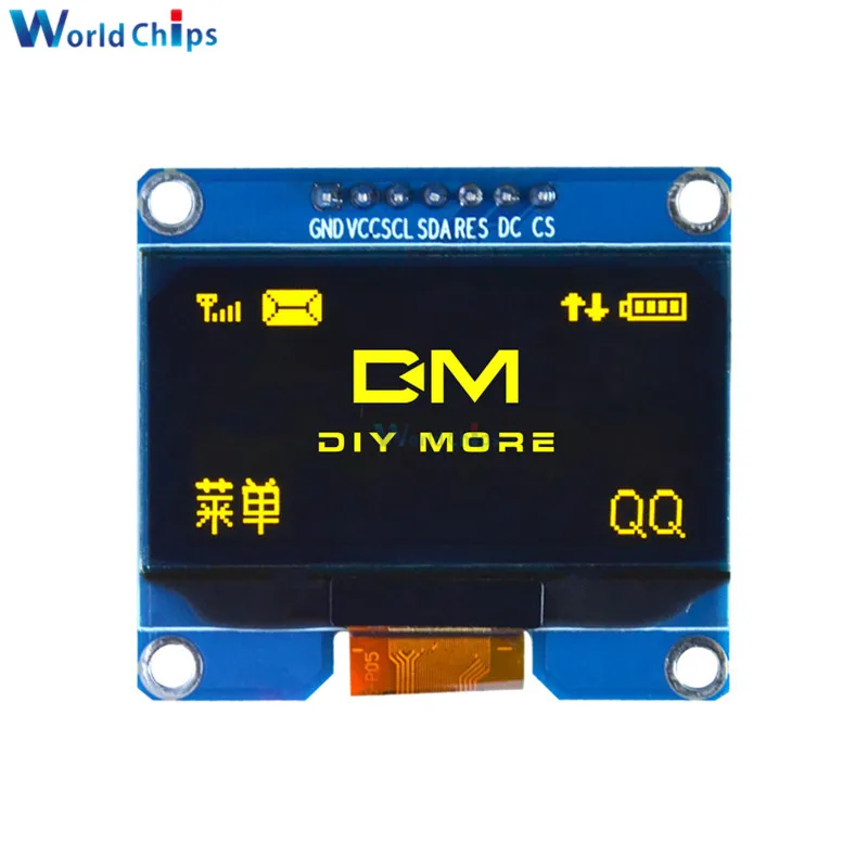 1,54 дюймов 7PIN белый/синий/желтый OLED Дисплей модуль 128x64 IIC I2C SPI Интерфейс OLED Экран доска SPD0301 Drive IC 3,3-5 В