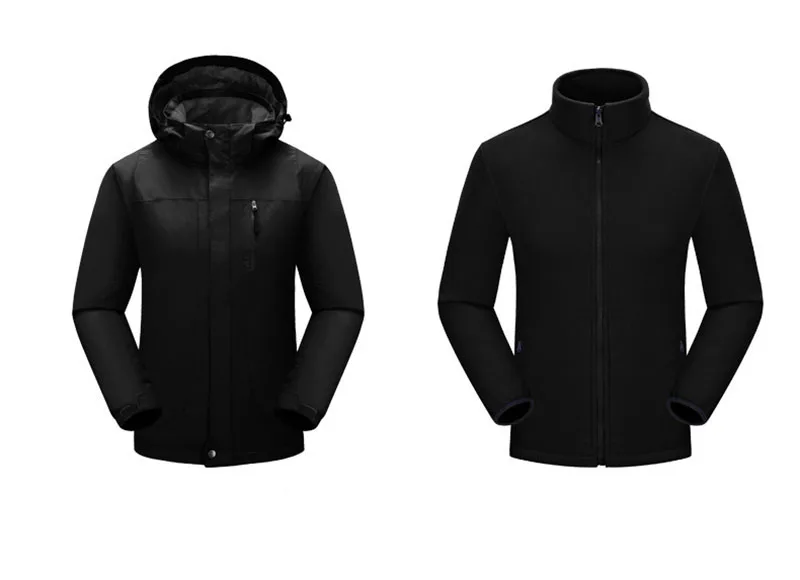 RAY GRACE унисекс походные куртки софтшелл для кемпинга мужская уличная куртка ветровка водонепроницаемая зима осень термо пальто - Цвет: Unisex Black