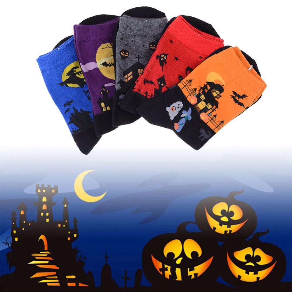 New-Fashion-Art-Cotton-Halloween-Socks-Painting-Character-Pattern-For-Women-Men-Lady-Girl-Unisex-Ankle