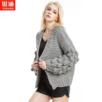 

The new 2018 ms hand hook hand knitting sweater sweater cardigan personality fashion women's coat