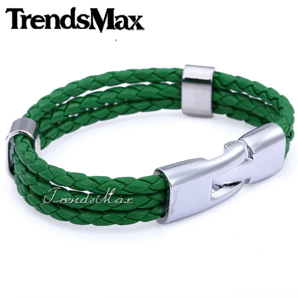 Trendsmax женский мужской кожаный браслет 2018 ювелирные изделия 3 нити веревочная