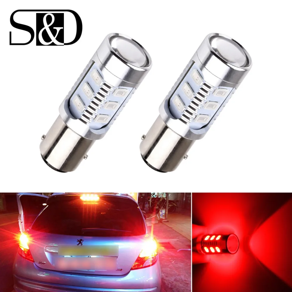 2 шт. автомобильный 1157 BAY15D светодиодный КРИ чипы с 12 Светодиодный 5630 smd P21/5 Вт лампы