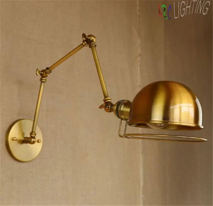 ?Free shipping Retro Edison Industrial ? Gold Gold Vintage Wall Lamps light ? With With Long Arm ...