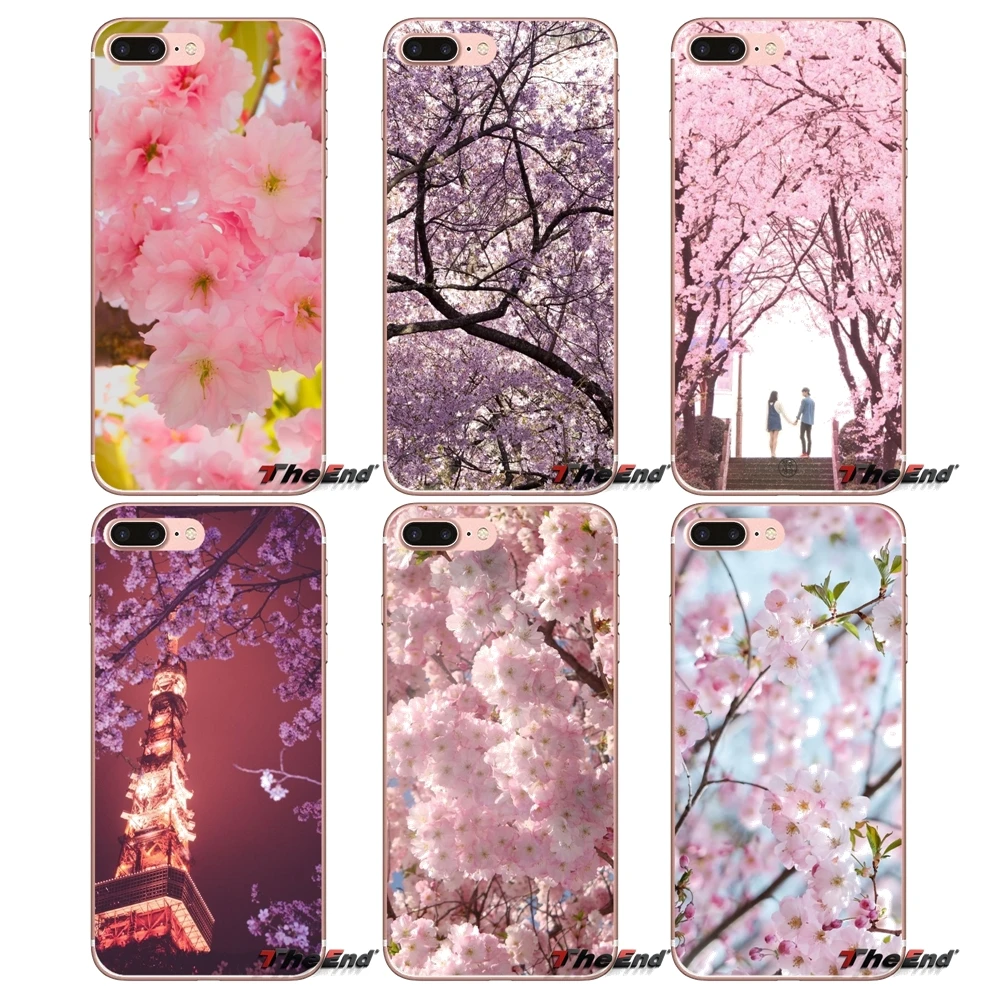 Covers For Samsung Galaxy S2 S3 S4 S5 MINI S6 S7 edge S8 S9 Plus Note 2 3 4 5 8 Coque Fundas Romantic Japan Sweet cherry blossom | Мобильные