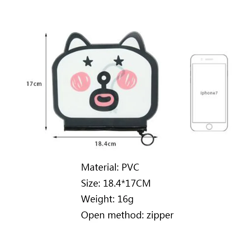 1 шт. креативные водонепроницаемые сумки-карандаши на молнии с рисунком кота из мультфильма, пластиковые сумки-карандаши из ПВХ, канцелярские товары большой вместимости, школьные и канцелярские принадлежности