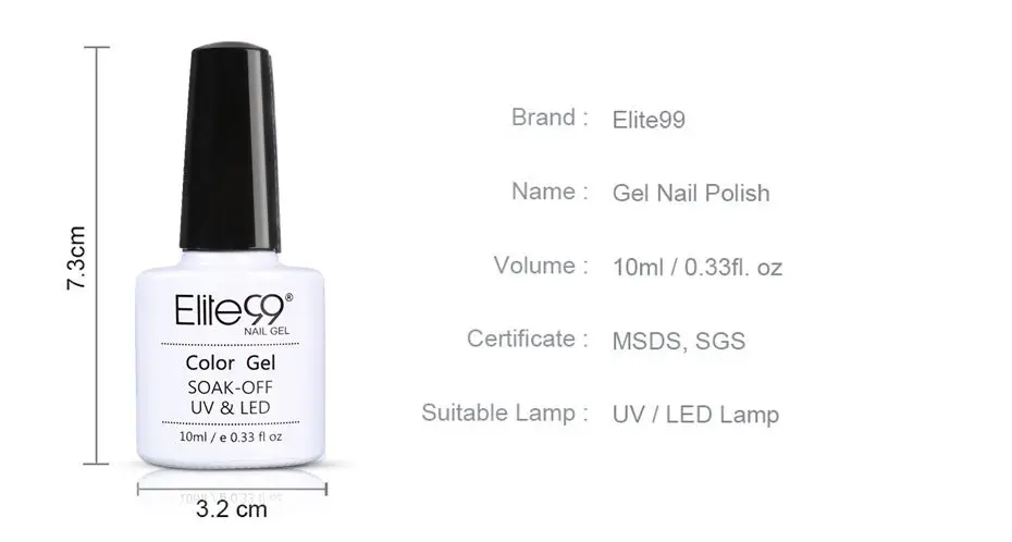 Elite99, 10 мл, чистый цвет, Гель-лак, УФ светодиодный, великолепная серия телесного цвета, УФ-гель, светодиодный, лампа для дизайна ногтей, горячая распродажа, Гель-лак для ногтей