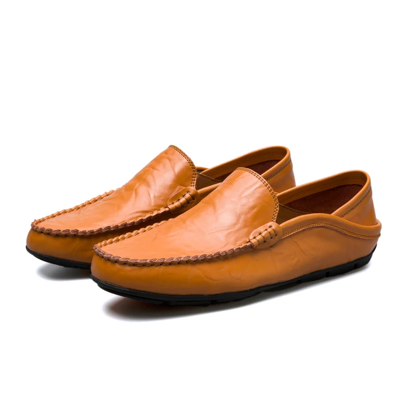 Роскошная повседневная обувь Для мужчин кожаные модные удобные летние туфли без шнуровки; мужские слипоны Мокасины, обувь для вождения Высокое качество топ-сайдеры