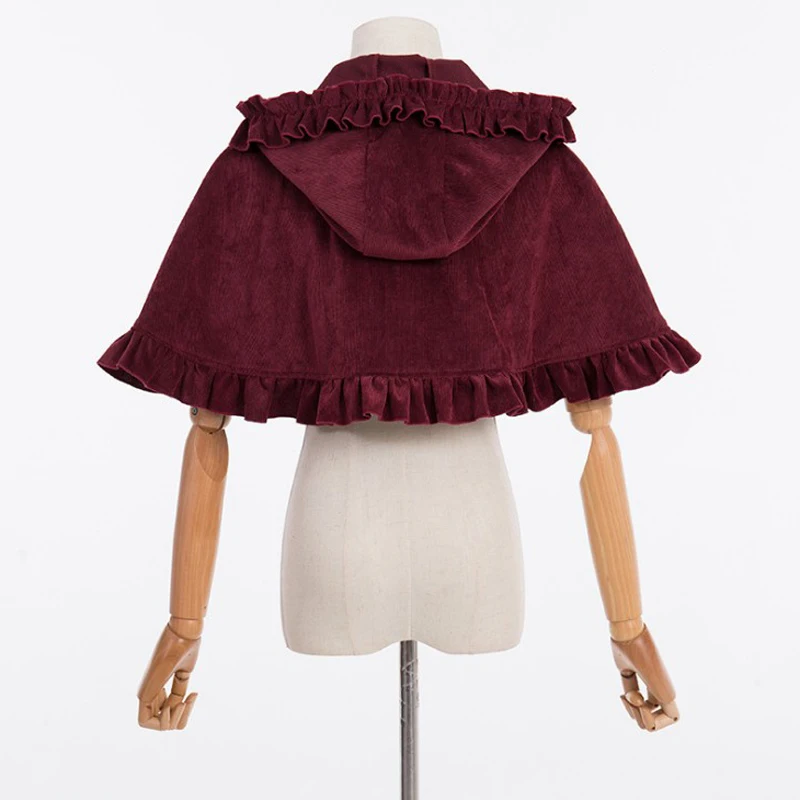 Fashion Autumn Winter Original New Women Cute lolita Dress Cloak Cardigan Girl Little Red Riding Hood Sunscreen Cape Shawl Shirt