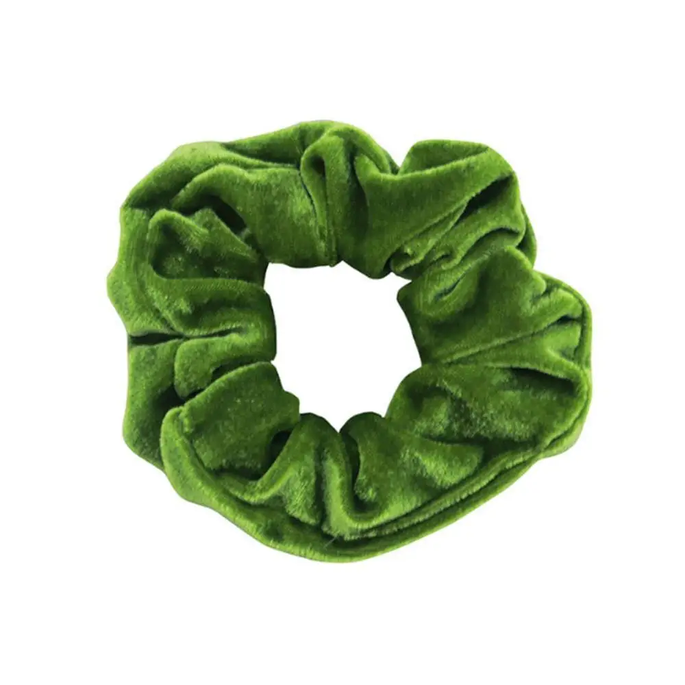 army green Модные шелковые женские резинки для волос, одноцветные эластичные резинки для волос для женщин, летняя повязка для волос для девушек, элегантные аксессуары для волос - Цвет: army green
