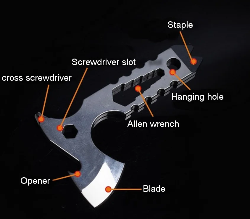Открытый многофункциональный EDC инструменты, открывалка, отвертка, нержавеющая сталь мини карманный маленький топор. отправка водонепроницаемой коробки