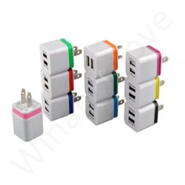 

1000pcs Dual usb ports US 5V 2.1A AC home wall charger travel power adapter for Samsung s6 s7 for iphone X 8
