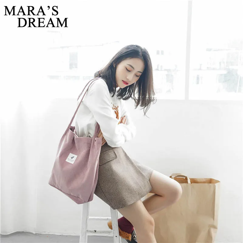 Mara's Dream women's Handbags Student Corduroy Tote Casual Solid Color Shoulder Bag Reusable Women Bag Shopping Beach Bag Mara's Dream women's Handbags Student Corduroy Tote Casual Solid Color Shoulder Bag Reusable Women Bag Shopping Beach Bag