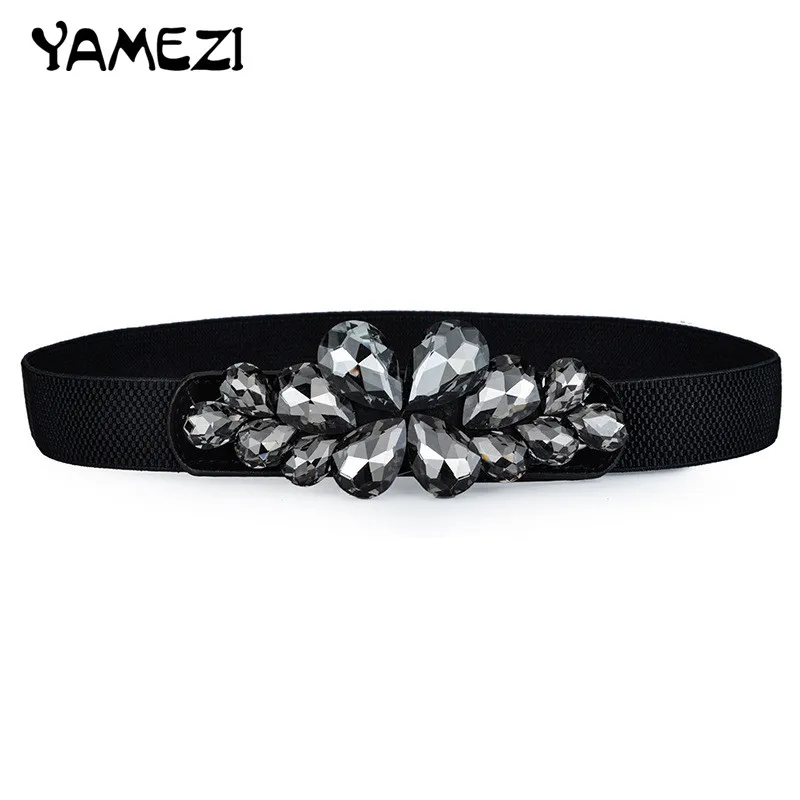 New Rhinestone Belt Crystal shiny style retro big crystal waistband