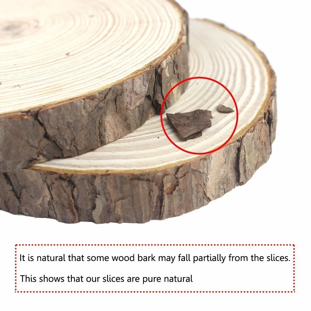 

15 Pieces 8-9cm Unfinished Predrilled Wood Slices Round Log Discs With #6