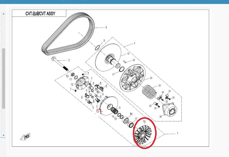 Первичный плотный шкив в сборе подходит для ZFORCE 550 Z5 CF500US / Z5EX CF500US-EX 191R детали