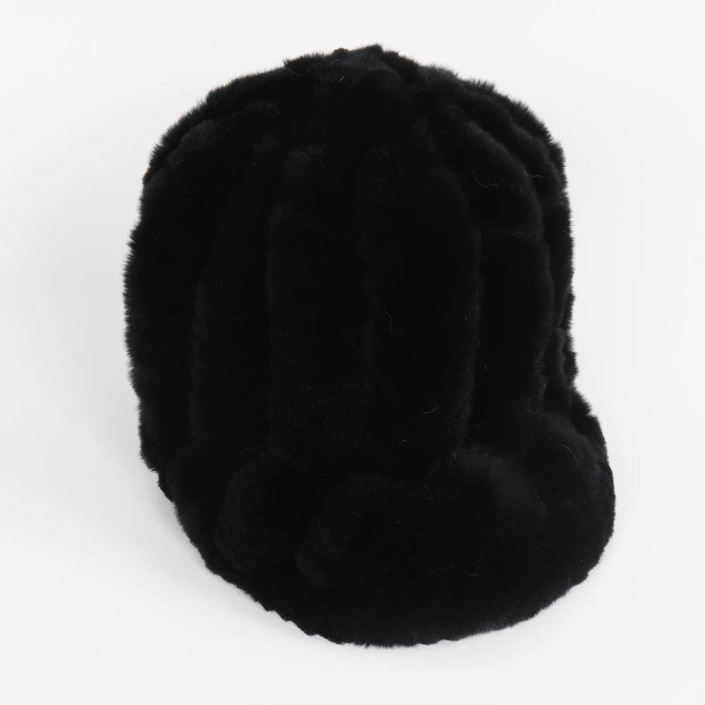 Новые русские Хорошие эластичные Настоящий мех кролика шапки зимние женские теплые цветы натуральный мех шапки для женщин натуральный мех шапки оптом