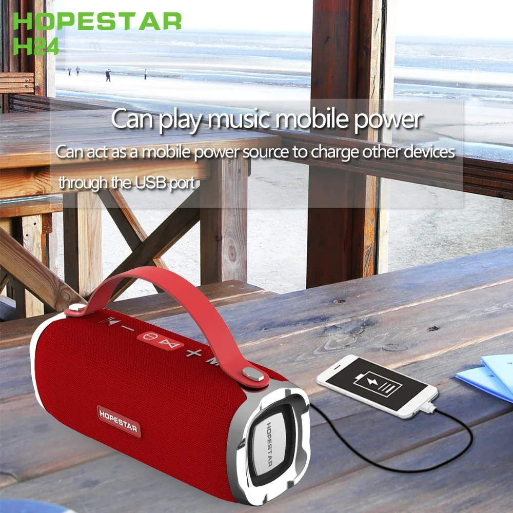 Hopestar H24 Портативный Беспроводной Bluetooth Динамик на открытом воздухе Водонепроницаемый полный диапазон громкий Динамик стерео Поддержка Динамик s компьютер