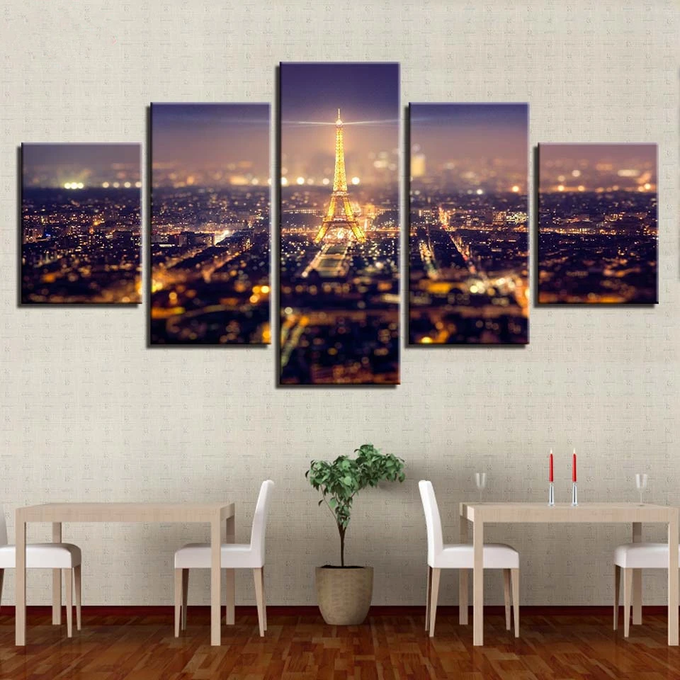 Framed Canvas HD Prints Pictures Wall Art 5 Pieces Beautiful Paris