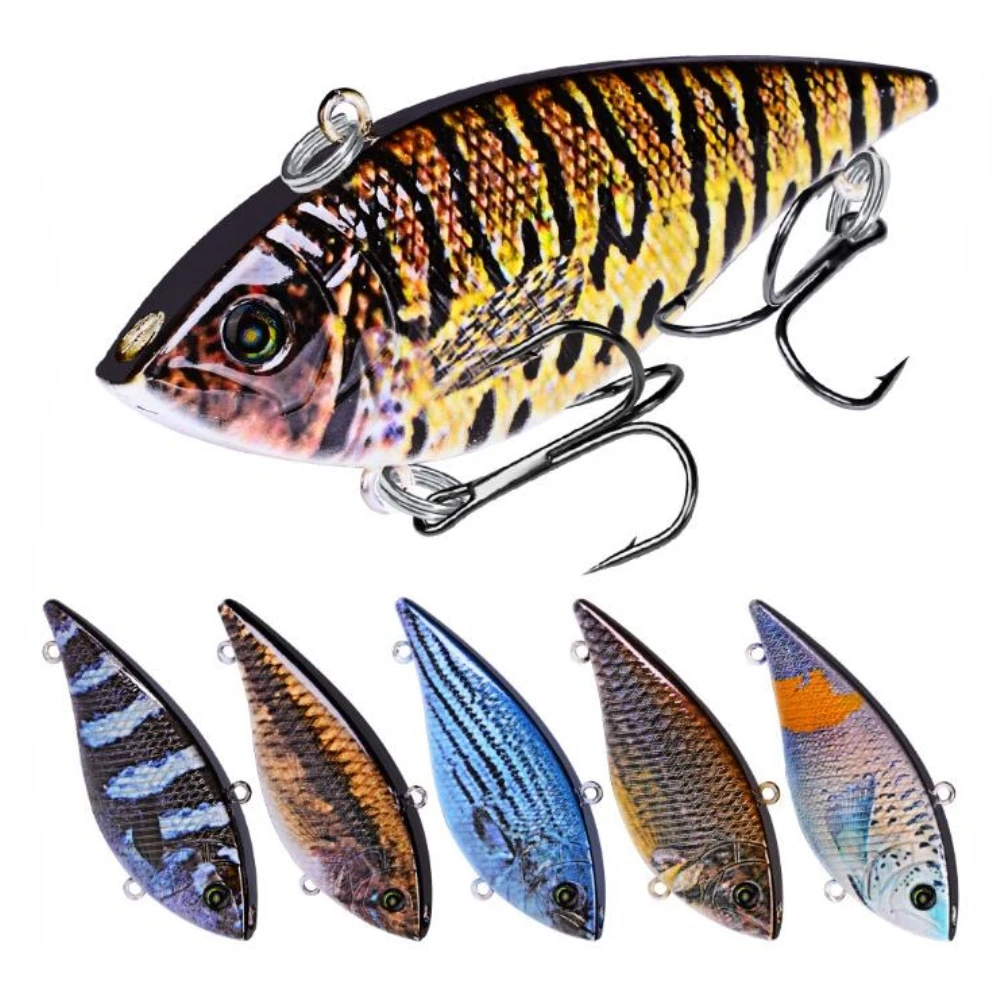 1pcslot 7cm 12g Winter fishing VIB Fishing Lures Bionic Bait Fish Hard Bait Bass Vibration Lure Crankbait Fish Bass Bait