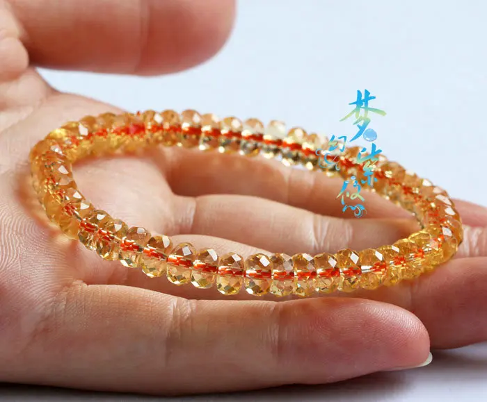 

Natural yellow crystal bracelet liangcai yellow crystal bracelet garnet tourmaline bracelet