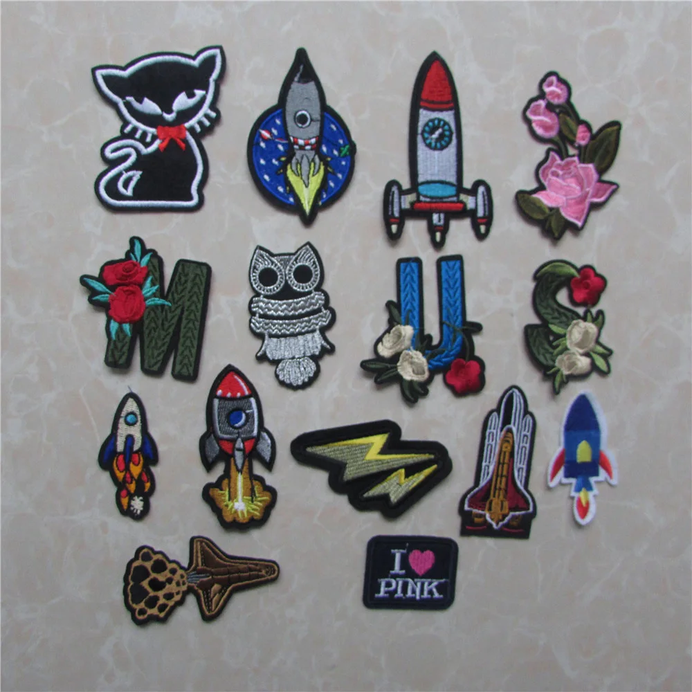 

fashion 16PCs Stripes On Clothes Embroidered Patches For Clothes Badges For Backpack Iron On Applique Sewing Accessories Crafts
