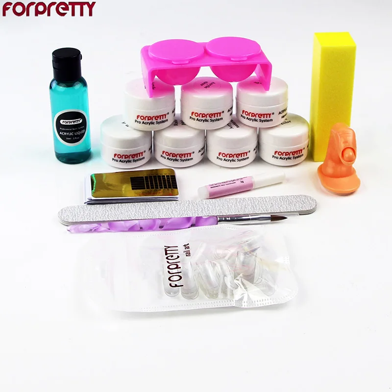 

FREESHIPPING Full Set DIY Acrylic Nail Kit with Acrylic Powder Liquid Cup / pen block Wholesale