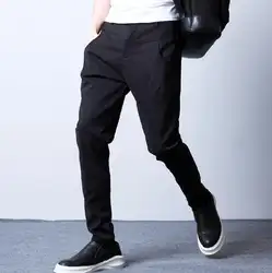 2019 летние тонкие модные мужские обтягивающие штаны-шаровары мужские облегающие брюки hombre cargo pantalon homme черный