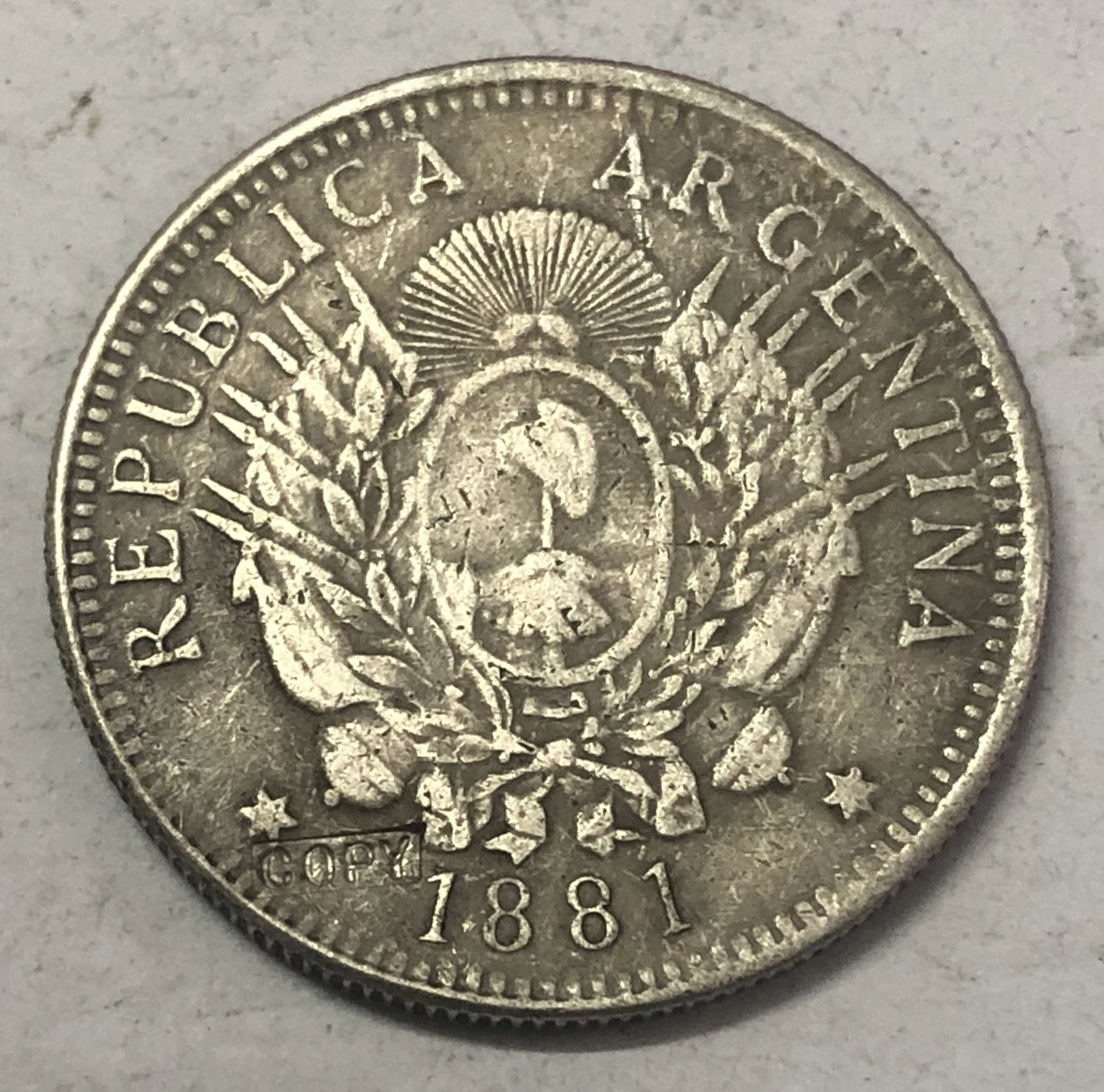 1881 Аргентина 1 песо копия